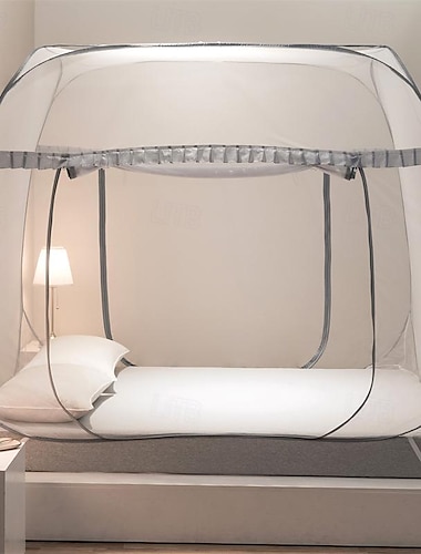  79" dubbeldörr myggnät plus storlek myggtält öka densiteten gasväv myggnät för säng myggnät gratis installation