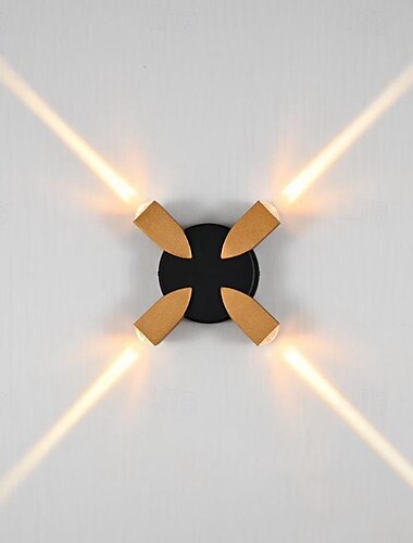  moderne Wandleuchten in Schwarz und Gold, wasserdichte LED-Wandleuchte für den Außenbereich, Auf- und Ab-Wandleuchte aus Aluminium für Veranda, Terrasse, Durchgang, Innenhof