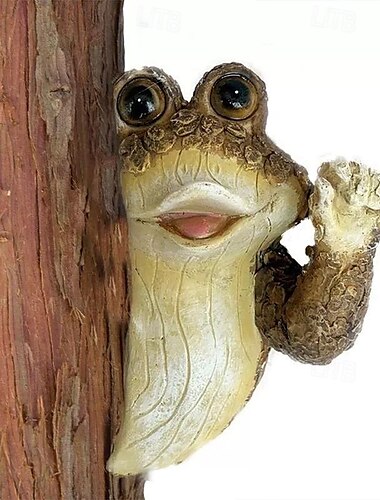  Baumskulptur, entzückender Frosch, Baumspäher, Hofdekoration, Gartenspäher, Baumumarmer, Outdoor-Statuen, Faultier, Umarmungsdekorationen, Garten