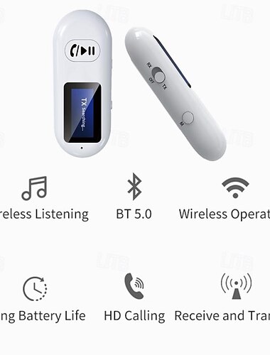  Récepteur Bluetooth 5.0 de voiture pour suppression du bruit de voiture Adaptateur Bluetooth Aux Récepteur de musique Bluetooth pour stéréo domestique/écouteurs filaires/appels mains libres autonomie