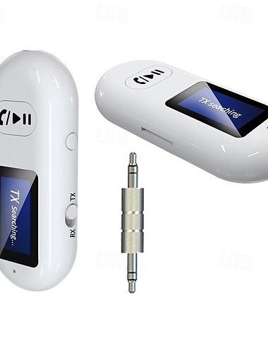  Bluetooth 5.0-Empfänger fürs Auto, Bluetooth-AUX-Adapter mit Geräuschunterdrückung, Bluetooth-Musikempfänger für Stereoanlage zu Hause/kabelgebundene Kopfhörer/Freisprecheinrichtung, 16 Stunden