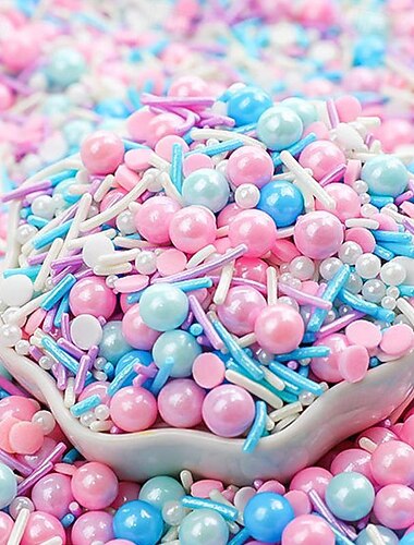  500 جرام من حلوى حلوى تزيين الكيك، حلوى لؤلؤ الخبز، حبات الذهب الأبيض، حلوى الفاصوليا، شرائح الحلوى الملونة، حلوى ملونة، إبرة الشوكولاتة