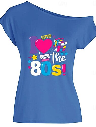  Retro Vintage 1980er Maskerade T-Shirt Damen Halloween Karneval Maskerade Party / Abend Pride Parade Pride-Monat Erwachsene T-shirt