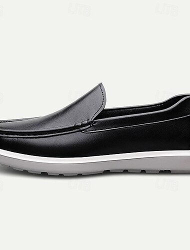  Herren Loafer & Slip On Formale Schuhe Abendschuhe Leder Komfortabel Rutschfest Halbschuhe Schwarz Weiß