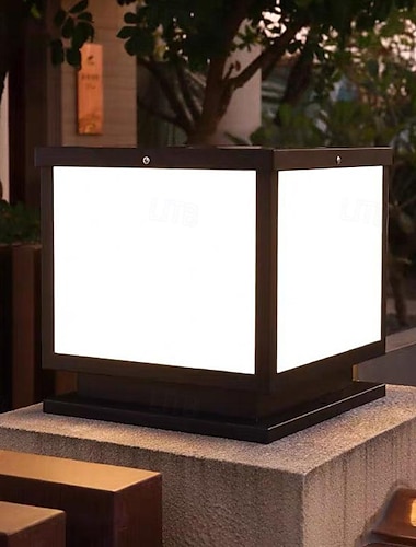  lámpara de columna accesorios de iluminación de poste exterior impermeables, luces de pilar al aire libre, luces de pilar cuadradas ip65 accesorios de iluminación de poste de vidrio de aluminio