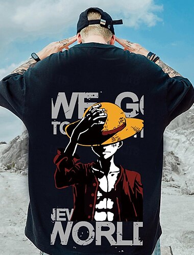  One Piece קוף ד 'לופי תחפושות קוספליי חולצת טי סרט מצוייר דפוס הרג'וקו גרפי קוואי עבור בגדי ריקוד גברים בגדי ריקוד נשים מבוגרים נשף מסכות בחזרה לבית הספר הטבעה חמה רחוב יום יומי\קז'ואל