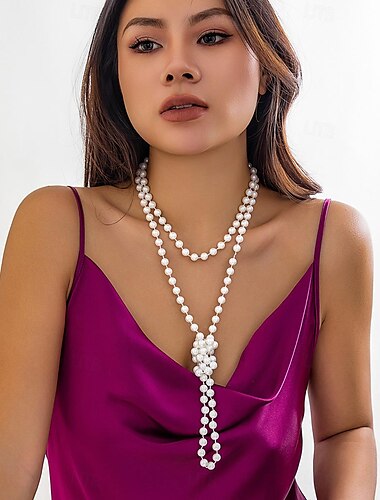  Choker Necklace Pearl Women's Luxury Natural Layered Wedding Circle Necklace For Wedding Party