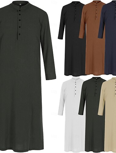  Herren Kleid Thobe / Jubba Religiös Saudi-Arabisch arabisch Muslim Ramadan Einfarbig Erwachsene Gymnastikanzug / Einteiler Partyabend