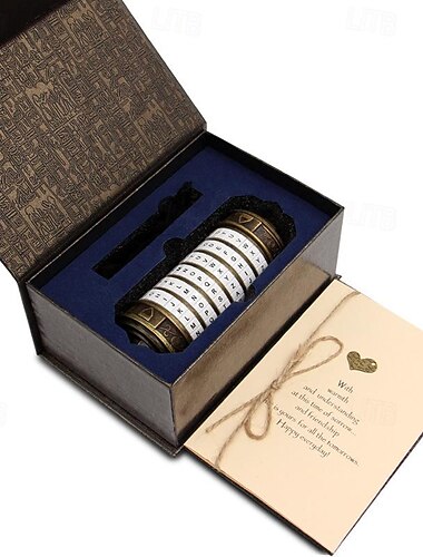  Ouden' lockbox puzzeldoos, da vinci codeslot in antiek brons, perfect Valentijnsdag moederdag verjaardagscadeau