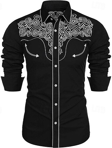  Klassisch Retro Vintage 18. Jahrhundert Bluse / Hemd Westlicher Cowboy Herren Maskerade Alltagskleidung Junggesellinnenabschiedsparty Erwachsene Hemd Ganzjahres