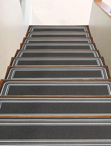  Alfombra antideslizante para peldaños de escaleras, alfombras de 30 x 8 pulgadas (76 x 20 cm), alfombras para escaleras de interior para escaleras de madera, alfombras para escaleras para su familia