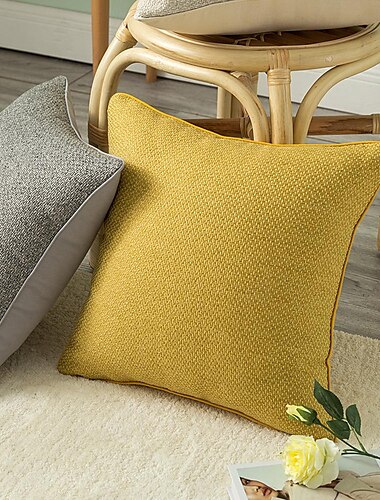  Throw Pillow Cover 45x45 Linen Cotton Cushion Cover Decorative Square Pillowcase For Home Decoration Sofa Couch Bed Chair