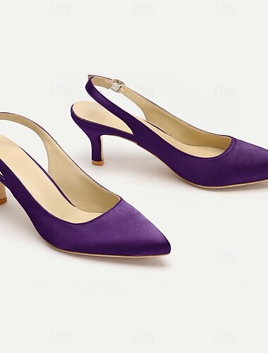  γυναικεία μωβ slingback ψηλοτάκουνα με μυτερή μύτη - κομψά επίσημα και πάρτι παπούτσια
