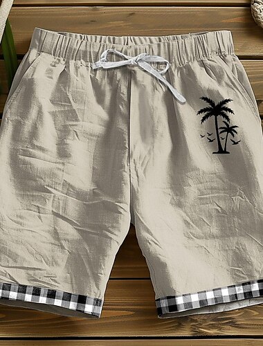  Herren Grafik Kokospalme Shorts Sommershorts Strandshorts Mittlere Taille Designer Ethno-Stil Lässig Täglich Ferien Elastischer Bund 3D-Druck Kordelzug Designer Bekleidung