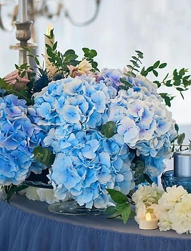  10 ramas de flores de hortensias artificiales al aire libre regalo del día de la madre ramo simulado de bolas bordadas sin hojas decoraciones de boda decoraciones de bricolaje flores de seda