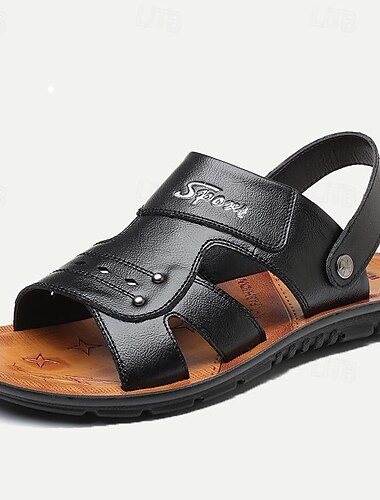 Braune Sport-Sandalen aus Leder für Herren mit verstellbarem Riemen – bequem und strapazierfähig für Outdoor-Aktivitäten und die Freizeit