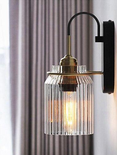  lampada da parete a led per interni 1 testa luce bianca calda 17 cm vetro materiale metallico classico tradizionale di lusso camera da letto soggiorno sala da pranzo 110-240 v