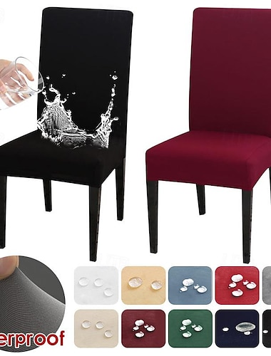  husă de scaun universală, impermeabilă, de culoare solidă, în patru anotimpuri, mătase de lapte, spate mijlociu, elastic pentru scaunul de luat masa, hotel, spătar de nuntă, husă de scaun