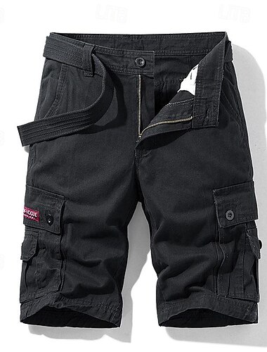  Herren Cargo Shorts Kurze Hosen Shorts Kurze Hosen Knopf Multi Pocket Glatt tragbar Kurz Outdoor Täglich Ausgehen Modisch Klassisch Schwarz Armeegrün