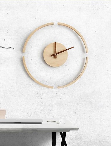  wandklokken muur grote wandklokken ophangwandklok eenvoudige houten hangende klok creatieve stille klok decor muur decoratief huisdecor 14 inch