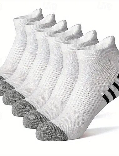  Herren 5er Pack Mehrfachpackungen Socken Ankle Socken Niedrig geschnittene Socken Laufsport Socken Freizeitsocken Schwarz Weiß Farbe Farbblock Sport & Natur Täglich Urlaub Grundlegend Mittel Sommer