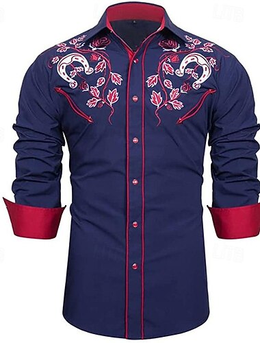  Klassisch Retro Vintage 18. Jahrhundert Bluse / Hemd Westlicher Cowboy Kostüm Herren Maskerade Alltagskleidung Junggesellinnenabschiedsparty Erwachsene Hemd Ganzjahres