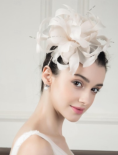  hoofdbanden fascinators hoofddeksels veren slappe hoed hoge hoed bruiloft theekransje elegante bruiloft met strik hoofddeksel hoofddeksels