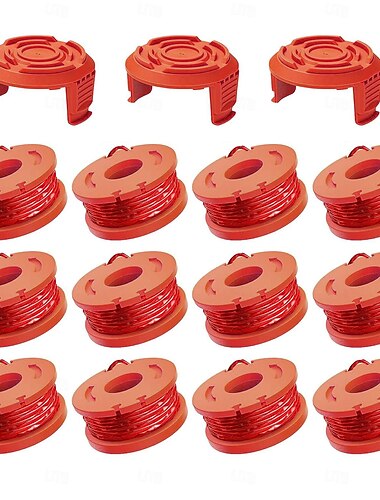  15 pakken trimmerspoeldraad voor worx vervangende trimmerspoeldraad voor worx trimmerdraadvullingen 0,065 inch voor worx geschikt voor worx grastrimmers (12 pakken grastrimmerdraad 3 trimmerkap