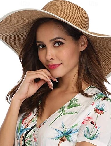  Mujer Sombrero Sombrero para el sol Portátil Protección Solar Calle Diario Fin de semana Color puro Color puro