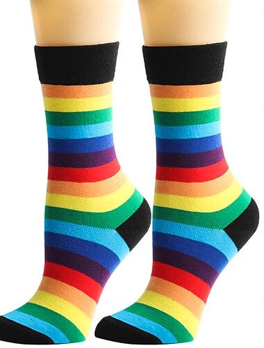  LGBTQ LGBTQ Regenbogen Strümpfe / Strumpfhosen Erwachsene Damen Fröhlich Lesbisch Pride Parade Pride-Monat Maskerade Einfaches Karnevalskostüm