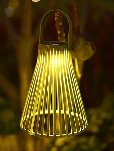  Hängelampe Rattan Solar Retro Bambus Weblampe Outdoor wasserdichte Atmosphäre Pendelleuchte Innenhof Garten Balkon Simulation Laterne Weinrebe Weben Handlampe Festival Party dekorative Lampe 1St