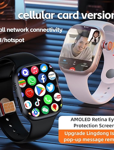  iMosi S9 Smartwatch 2.06 Zoll Smart Watch Telefon 4G Schrittzähler Anruferinnerung Herzschlagmonitor Kompatibel mit Smartphone Damen Herren GPS Freisprechanlage Wasserdicht IP 67 41mm Uhrengehäuse