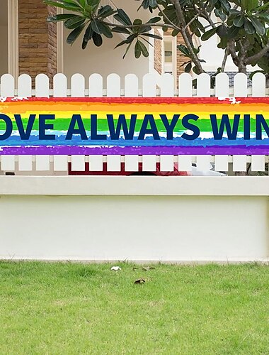  Juni Pride Monat Frohen Stolz LGBTQ LGBT Außen Gartenschild Feier Regenbogen Heimdekoration für Gartenzaun Garage Balkon Veranda Haustür Begrüßung Rasen
