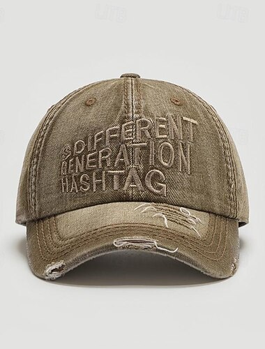  Herren Cap Basecap Sonnenhut Kappe Schwarz Blau 100% Baumwolle Bestickt Zerrissen Modisch Brautkleider schlicht Strasse Täglich Buchstabe Einstellbar Sonnenschutz Atmungsaktiv