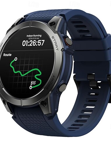  696 Stratos3pro Smartwatch 1.43 Zoll Smartwatch Fitnessuhr Bluetooth Schrittzähler Anruferinnerung Schlaf-Tracker Kompatibel mit Android iOS Herren GPS Freisprechanlage Nachrichterinnerung IP 67 46mm
