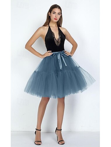  Retro Vintage 1950er Mini Reifrock Krinoline Tutu Unterrock Einfarbig Damen Halloween Karneval Maskerade Party-Abendmode Junggesellinnenabschiedsparty Erwachsene Rock