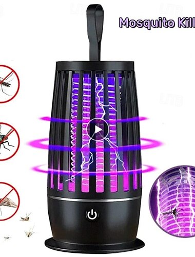  Lampe tue-moustiques portable à USB – Zappeur électrique rechargeable pour utilisation extérieure et intérieure piège anti-moustiques silencieux