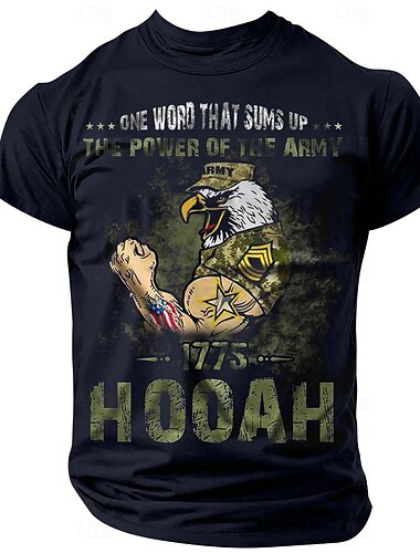  Herren Zitate & Sprüche Amerikanische Flagge HEER Buchstabendruck T Shirt T-Shirt 100% Baumwolle Kurzarm Grafik Hemd Schwarz Dunkelblau Bequemes T-Shirt Straße Sport im Freien Modedesigner-Kleidung