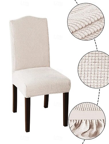  Funda para silla de comedor de terciopelo de maíz para el hogar, funda para silla de tela polar, fundas elásticas para asiento