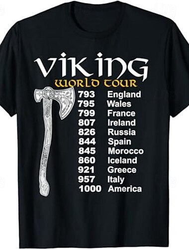  Viking T-Shirt Patroon Grafisch Voor Voor heren Volwassenen Halloween Carnaval Maskerade Heet stempelen Casual / Dagelijks