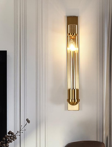  LED Wall Lamp 1 Head Warm White Lamp 60CM Metal Glass Material Crystal Light Luxury Minimalist Bedroom Living Room Aisle Corridor 85-265V