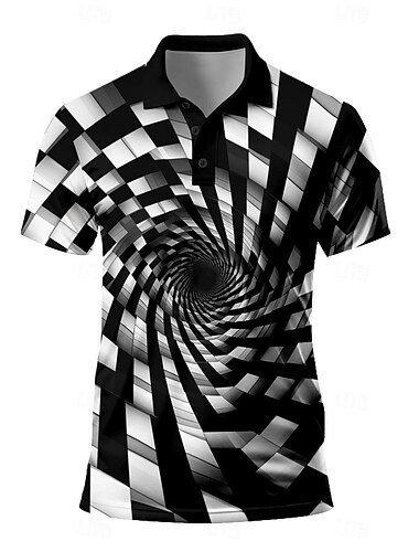  Herren Grafik Poloshirts Golfshirt Kurzarm Polo-Shirts Hemden mit Kragen Lässig Urlaubskleidung Rave-Kleidung Party-Outfits Knöpfe 3D-Druck Sommer Frühling Herbst Schwarz Purpur Orange