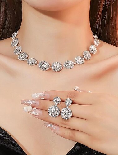  Jewelry Set For Women's Party Evening Gift Alloy