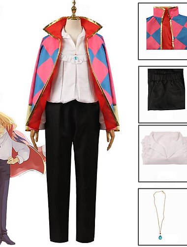  Det levande slottet Howl Animé Cosplay-kostym Kläder Cosplay-kostymer Mer accessoarer Halloween Karnival Maskerad Kappa Skjorta Byxor Till Herr Vuxna