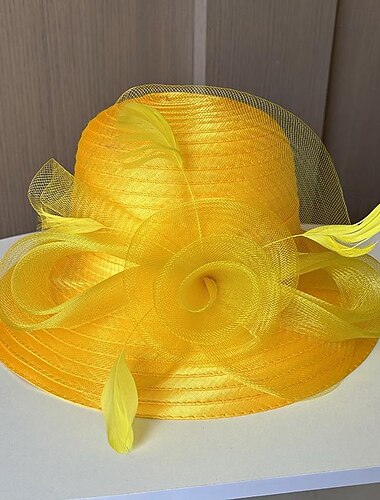  Fascinatoren Hüte Kopfbedeckungen Polyester Organza Fischerhut Schlapphut Sonnenhut Casual Festtage Elegant Vintage Mit Feder Blume Kopfschmuck Kopfbedeckung