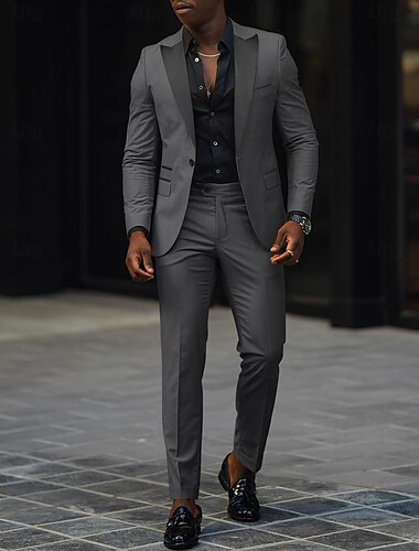  Trajes de boda para hombres Trajes de regreso a casa Burdeos Verde oscuro Moda Diaria Sólido Ajuste a medida 2 piezas de un solo botón