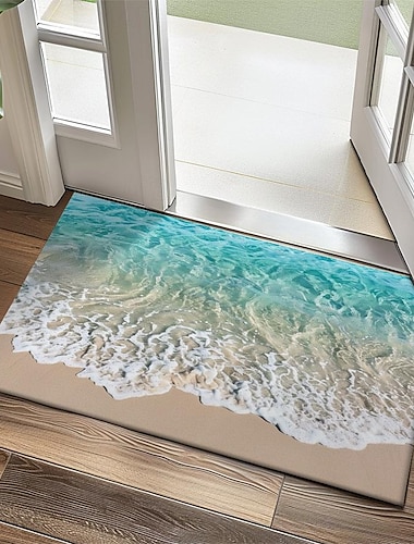  strandzicht deurmat keukenmat vloermat antislip vloerkleed oliebestendig tapijt binnen buiten mat slaapkamer decor badkamer mat entree tapijt