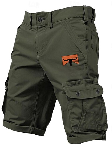  Herren Fahne Cargo Shorts Kurze Hosen Mittlere Taillenlinie Klassisch Sports Outdoor 6 Tasche Designer Bekleidung