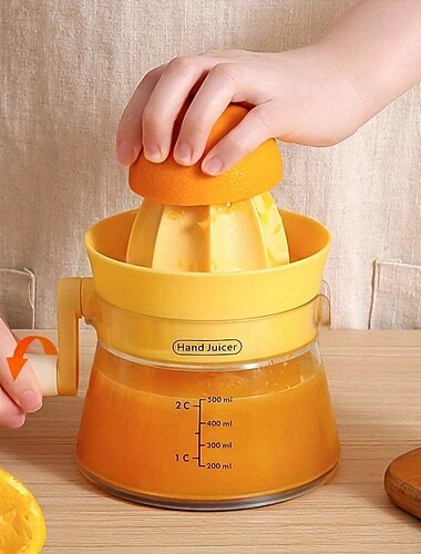  Exprimidor de cítricos que ahorra espacio: funcionamiento manual sencillo con medida de precisión, perfecto para limón y naranja & más