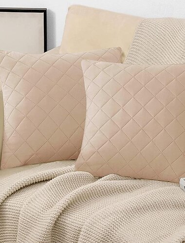  Diamant-Kissenbezüge, einfarbig, quadratisch, Lendenkissenbezug, Kissenbezüge für Sofa, Couch, Bauernhaus